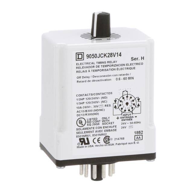 9050JCK28V14 TIMING RELAY, TYPE JCK, PLUG IN,