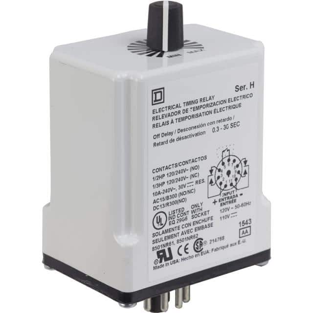 9050JCK26PTV20 TIMING RELAY, TYPE JCK, PLUG IN,