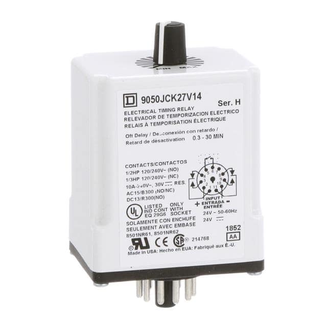 9050JCK27V14 TIMING RELAY, TYPE JCK, PLUG IN,
