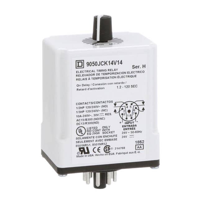 9050JCK14V14 TIMING RELAY, TYPE JCK, PLUG IN,