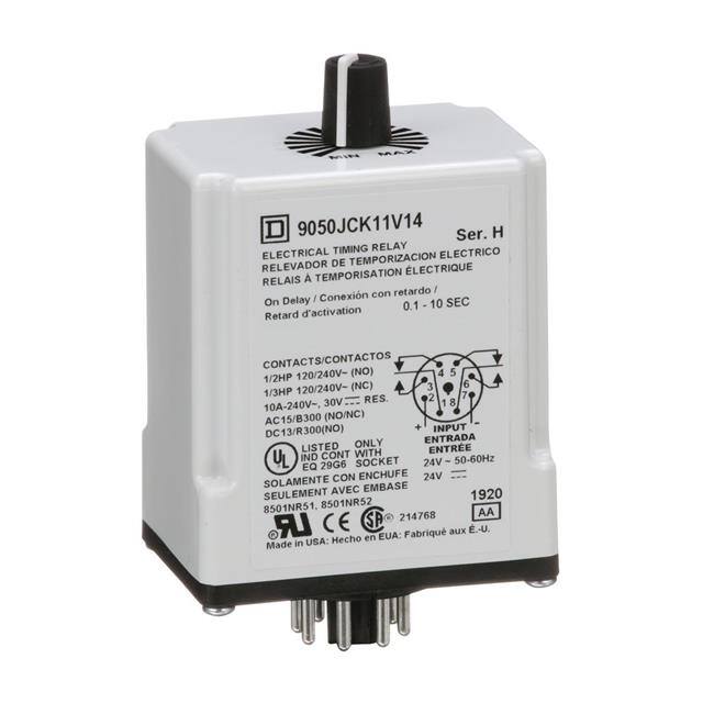 9050JCK11V14 TIMING RELAY, TYPE JCK, PLUG IN,