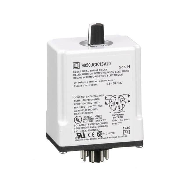 9050JCK13V20 TIMING RELAY, TYPE JCK, PLUG IN,