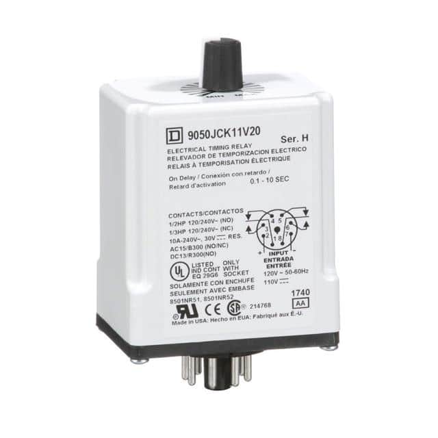 9050JCK11V20 TIMING RELAY, TYPE JCK, PLUG IN,