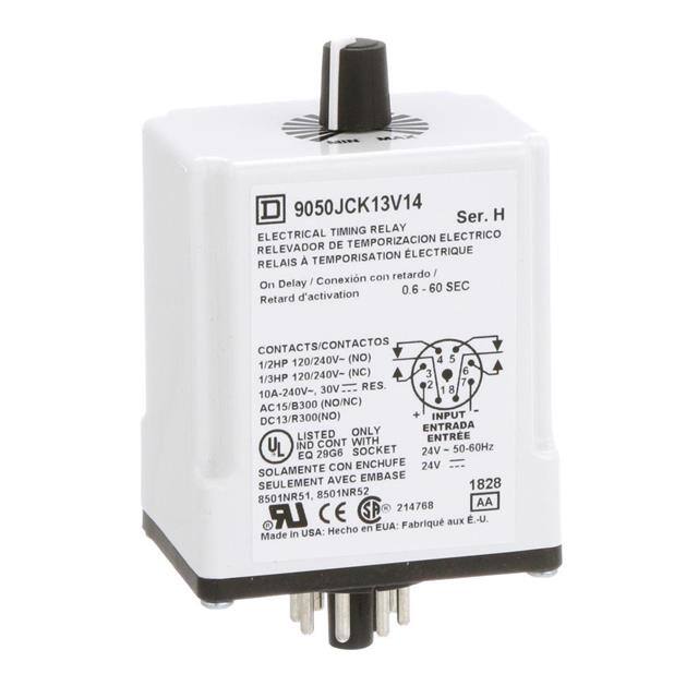 9050JCK13V14 TIMING RELAY, TYPE JCK, PLUG IN,