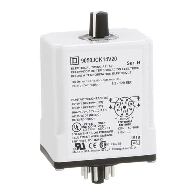 9050JCK14V20 TIMING RELAY, TYPE JCK, PLUG IN,
