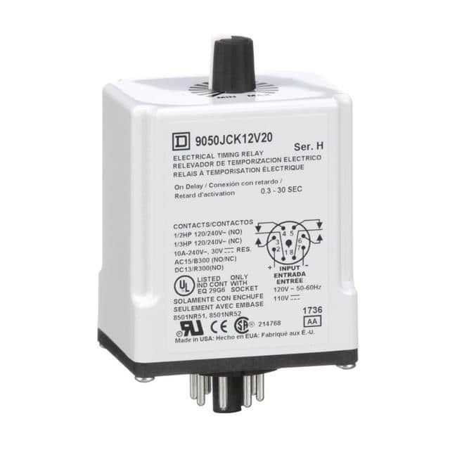 9050JCK12V20 TIMING RELAY, TYPE JCK, PLUG IN,