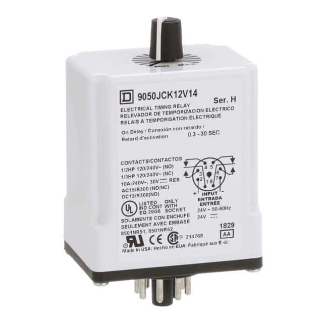 9050JCK12V14 TIMING RELAY, TYPE JCK, PLUG IN,