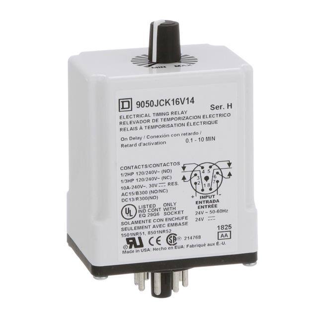 9050JCK16V14 TIMING RELAY, TYPE JCK, PLUG IN,