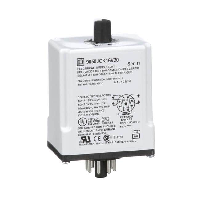 9050JCK16V20 TIMING RELAY, TYPE JCK, PLUG IN,