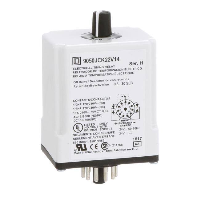 9050JCK22V14 TIMING RELAY, TYPE JCK, PLUG IN,