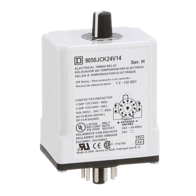 9050JCK24V14 TIMING RELAY, TYPE JCK, PLUG IN,