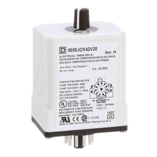 9050JCK42V20 TIMING RELAY, TYPE JCK, PLUG IN,