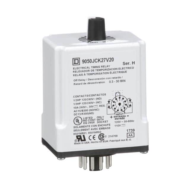 9050JCK27V20 TIMING RELAY, TYPE JCK, PLUG IN,