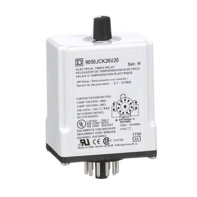 9050JCK26V20 TIMING RELAY, TYPE JCK, PLUG IN,
