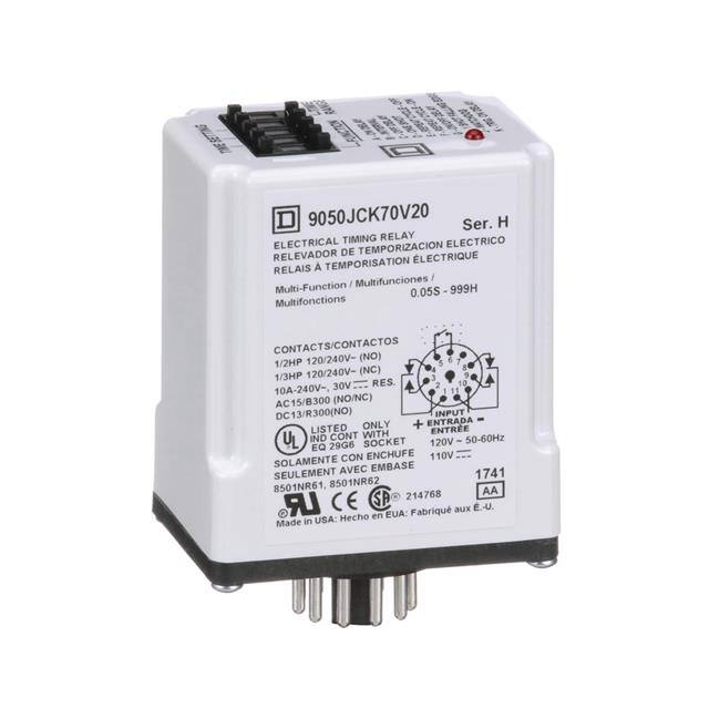 9050JCK70V20 TIMING RELAY, TYPE JCK, PLUG IN,