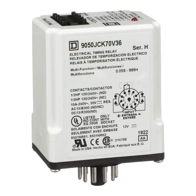 9050JCK70V36 TIMING RELAY, TYPE JCK, PLUG IN,