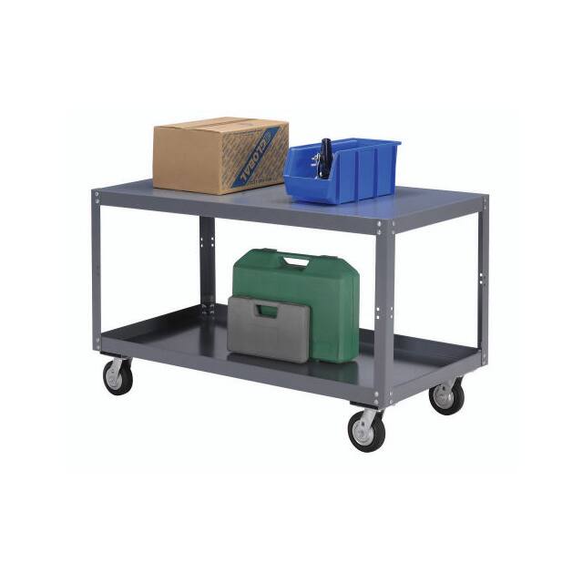 579222 PORTABLE STEEL TABLE, 2 SHELVES,