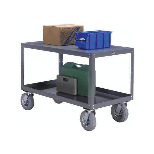 579232 PORTABLE STEEL TABLE, 2 SHELVES,