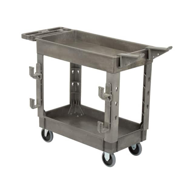 800371 PLASTIC 2 SHELF SERVICE CART W/L