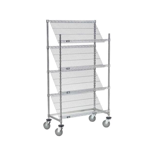 504104 SLANT WIRE SHELVING TRUCK, 4 SHE