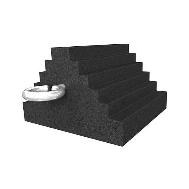 4121-8 RECYCLED RUBBER WHEEL CHOCK W/EY