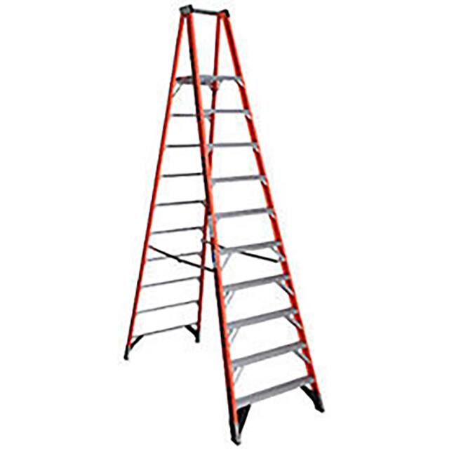 P7410## 10' FIBERGLASS PLATFORM STEP LAD