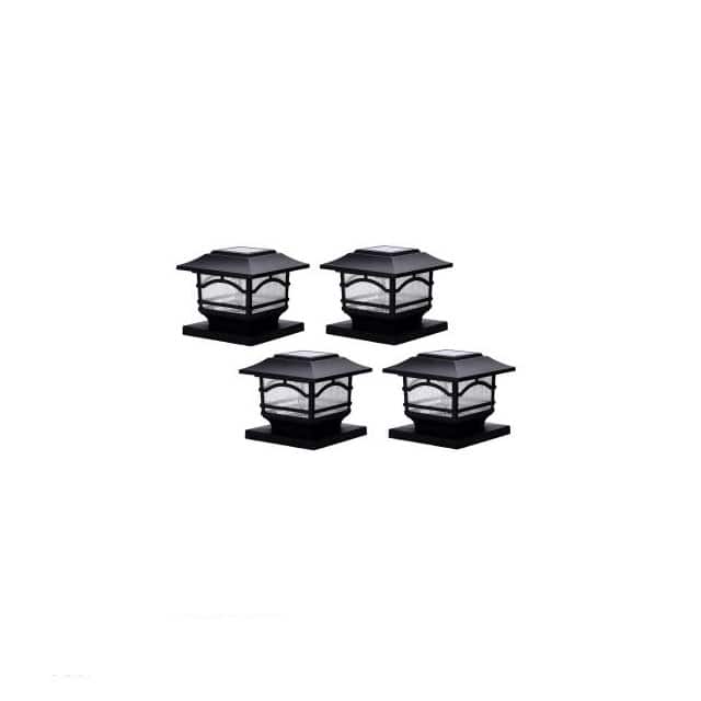41471-4PK 4 Solar Post Cap Lights - Black