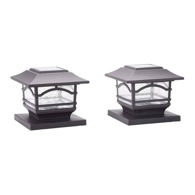 41671 2 Solar Post Cap Lights - Bronze