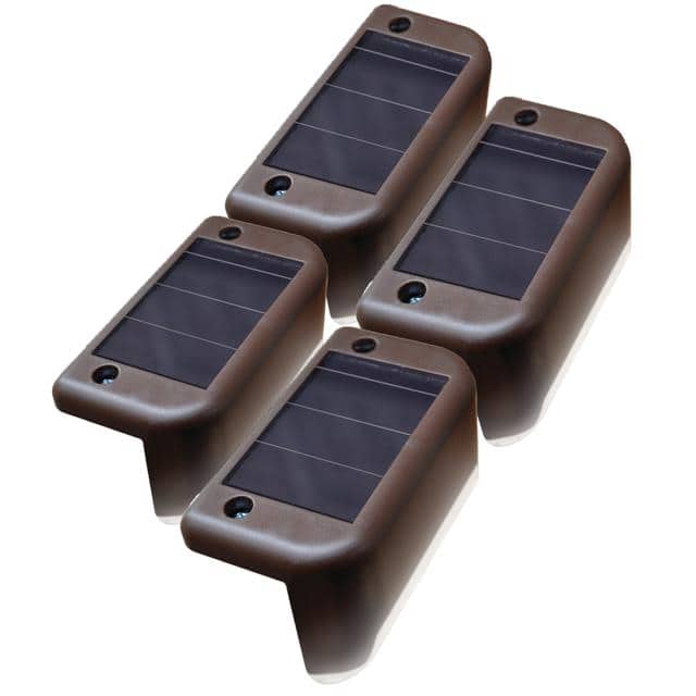 47332 4 Solar LED Deck Lights - Brown