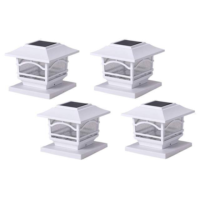 41971-4PK 4 Solar Post Cap Lights - White
