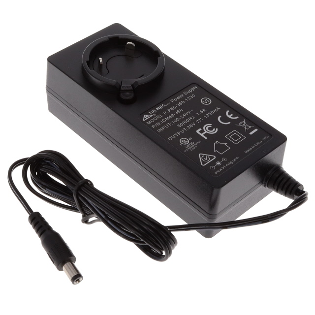 ICM48-360 The Tri-Mag, LLC ICM48-360 is a 48W AC/DC wall mount adapter with a 36V output and 1.33A current. It offers Level VI efficiency and universal input.