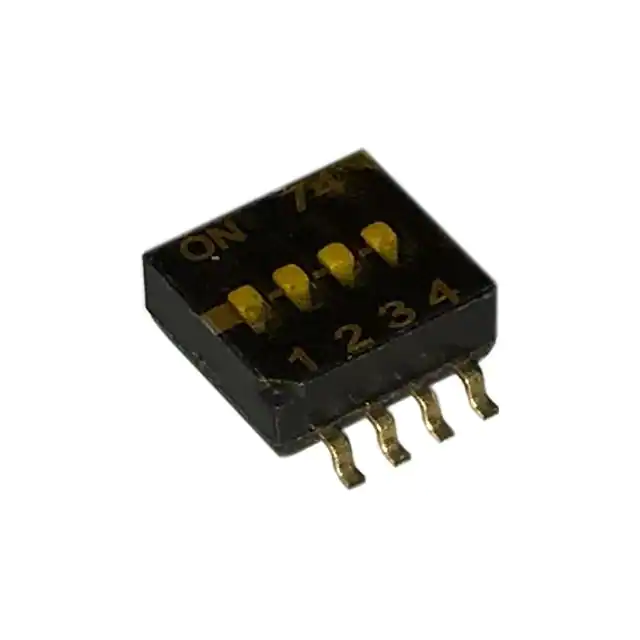 218-4LPSTR The CTS Electrocomponents 218-4LPSTR is a 4-position SPST DIP switch designed for surface mounting. It features a slide actuator and gull wing termination.