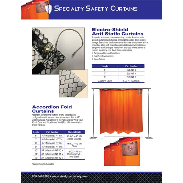 ELS NT 6X10 ESD ANTI STATIC CURTAINS W/ GROU