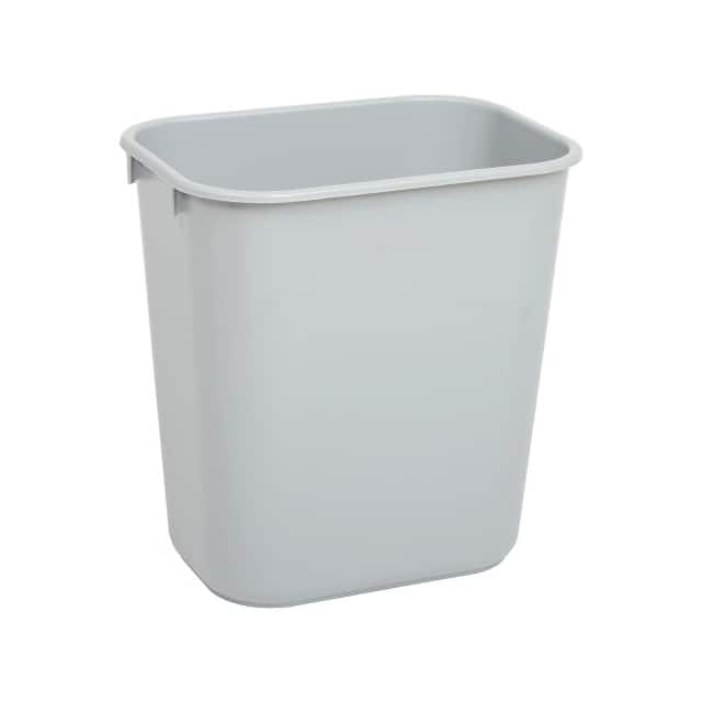 FG295500GRAY SMALL PLASTIC WASTEBASKET, 13-5/