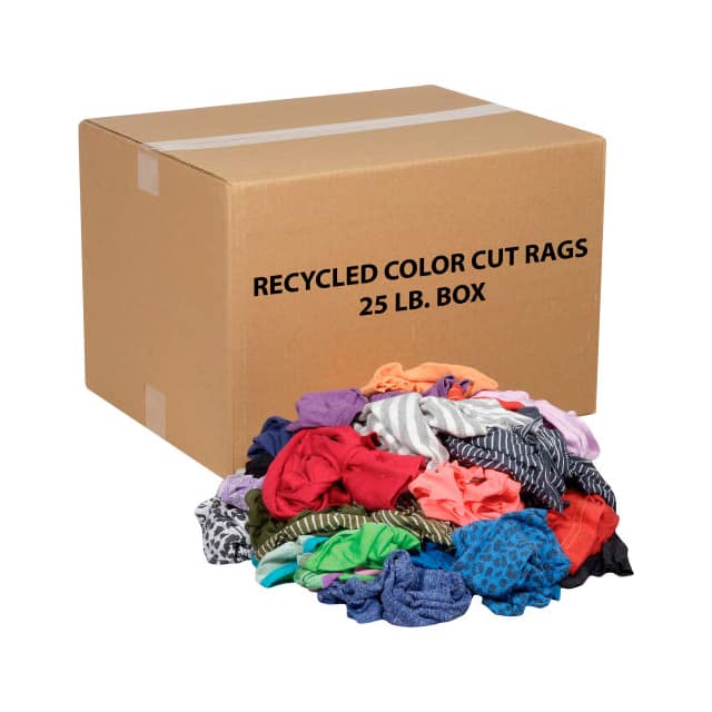 R020-C45-PU-25 25 LB. BOX RECYCLED CUT RAGS, MI
