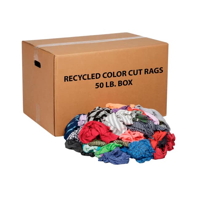 R020-C45-PU-50 50 LB. BOX RECYCLED CUT RAGS, MI