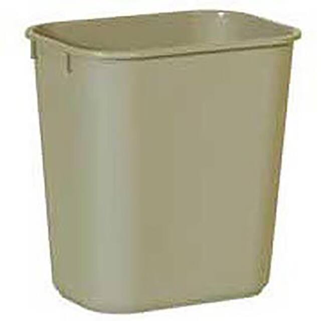 FG295500BEIG SMALL PLASTIC WASTEBASKET, 13-5/