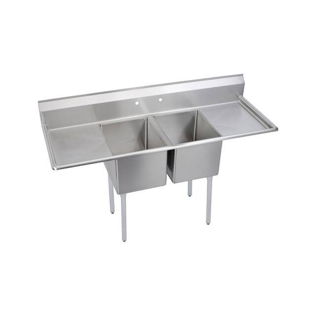 E2C24X24-2-24X NSF SINK, 2-COMPARTMENT W/24"L X