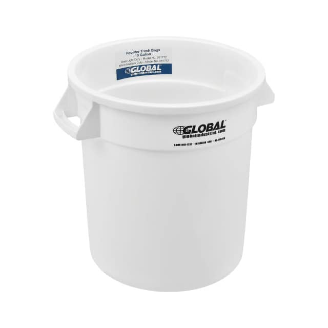 240456WH 10 GAL. PLASTIC TRASH CONTAINER,
