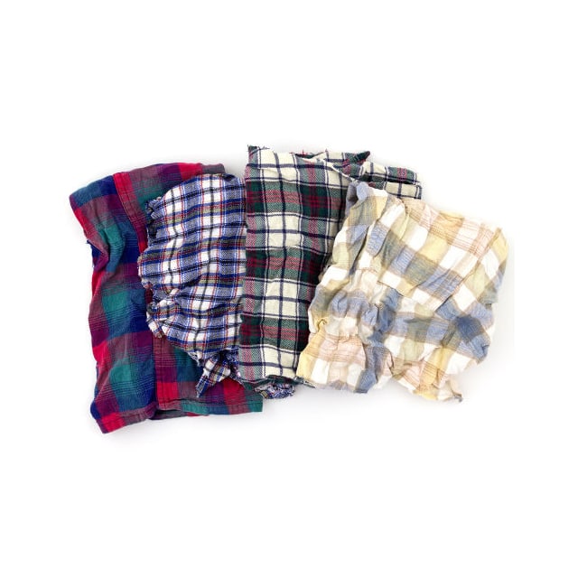180-50 RECLAIMED FLANNEL RAGS, 50 LBS.
