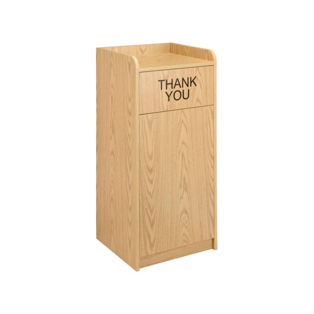 603589 WOODEN WASTE RECEPTACLE W/TRAY T