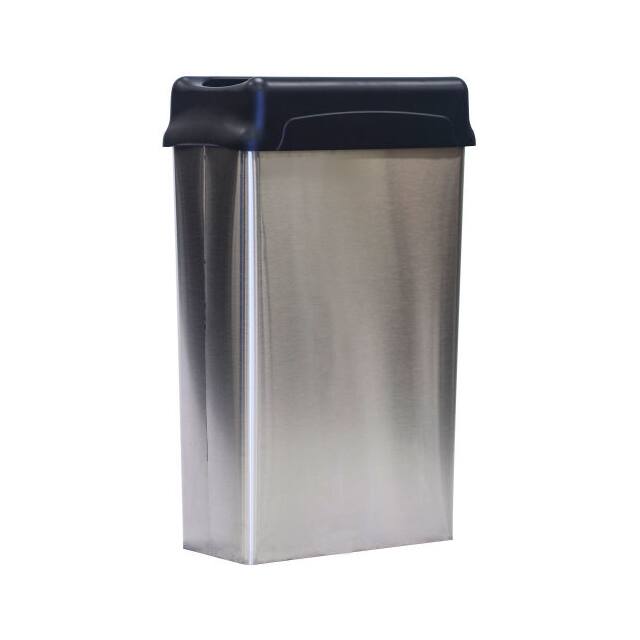 70HTSS WALL HUGGER WASTEBASKET W/PLASTI