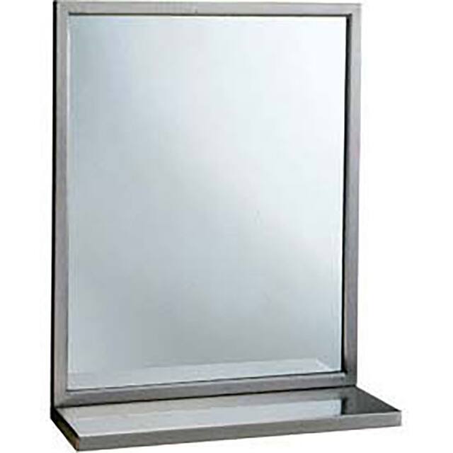 B292 1836 WELDED-FRAME MIRROR W/ SHELF, 18