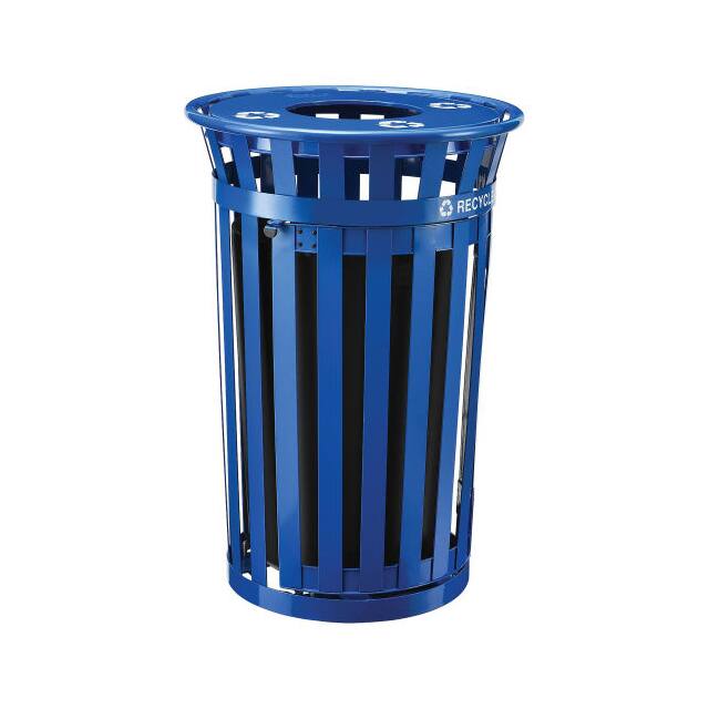 261942BL 36 GAL. OUTDOOR STEEL RECYCLING