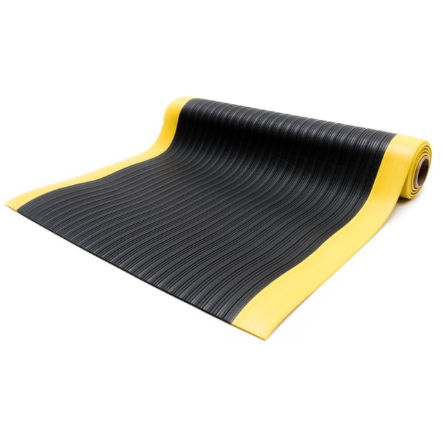 AFRB38-3X12BLKYBBEV 3'X12'ANTI FTG MAT, BLK/YEL, RIB