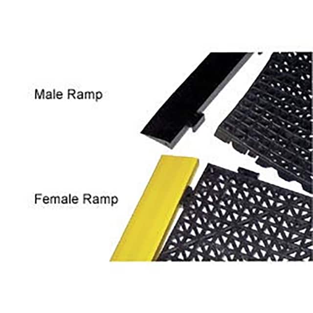805BM212BK MALE RAMP, BLACK, 12" X 2.5"