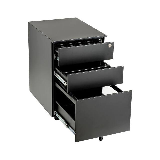 695450 3 DRAWER LOW FILE CABINET, BLACK