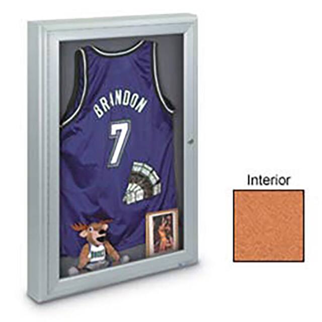 UV3401-SATIN-CORK 24"W X 36"H 1-DOOR RADIUS FRAMED