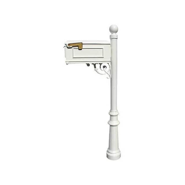 LM-804-LPST-WHT LEWISTON MAILBOX W/POST, FLUTED