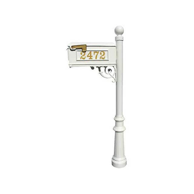 LMCV-804-WHT LEWISTON MAILBOX W/POST, FLUTED